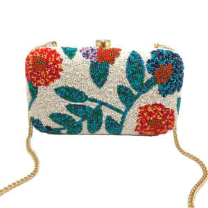 Floral Beaded - Hard Clutch